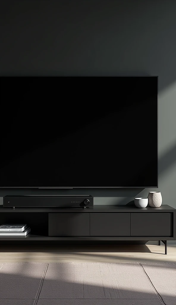TV stand with speakers and speaker system, black oled background,
Personal room background, 8k vertical screen wallpaper