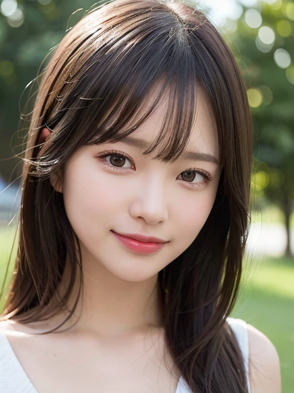 (masterpiece:1.3), (8k, Realistic, RAW Photos, Best image quality: 1.4), 、(Random Hairstyles:1.2)、Highly detailed face、Attention to detail、double eyelid、Sharp focus:1.2、Beautiful woman:1.4、Light brown hair、Highest quality、masterpiece、Ultra-high resolution、(Realistic:1.4)、Highly detailed and professional lighting、Brown Knight、thin、A sparkling smile、Long black hair、Deadly position、Beautiful Skin、Shiny Hair、Childish expression