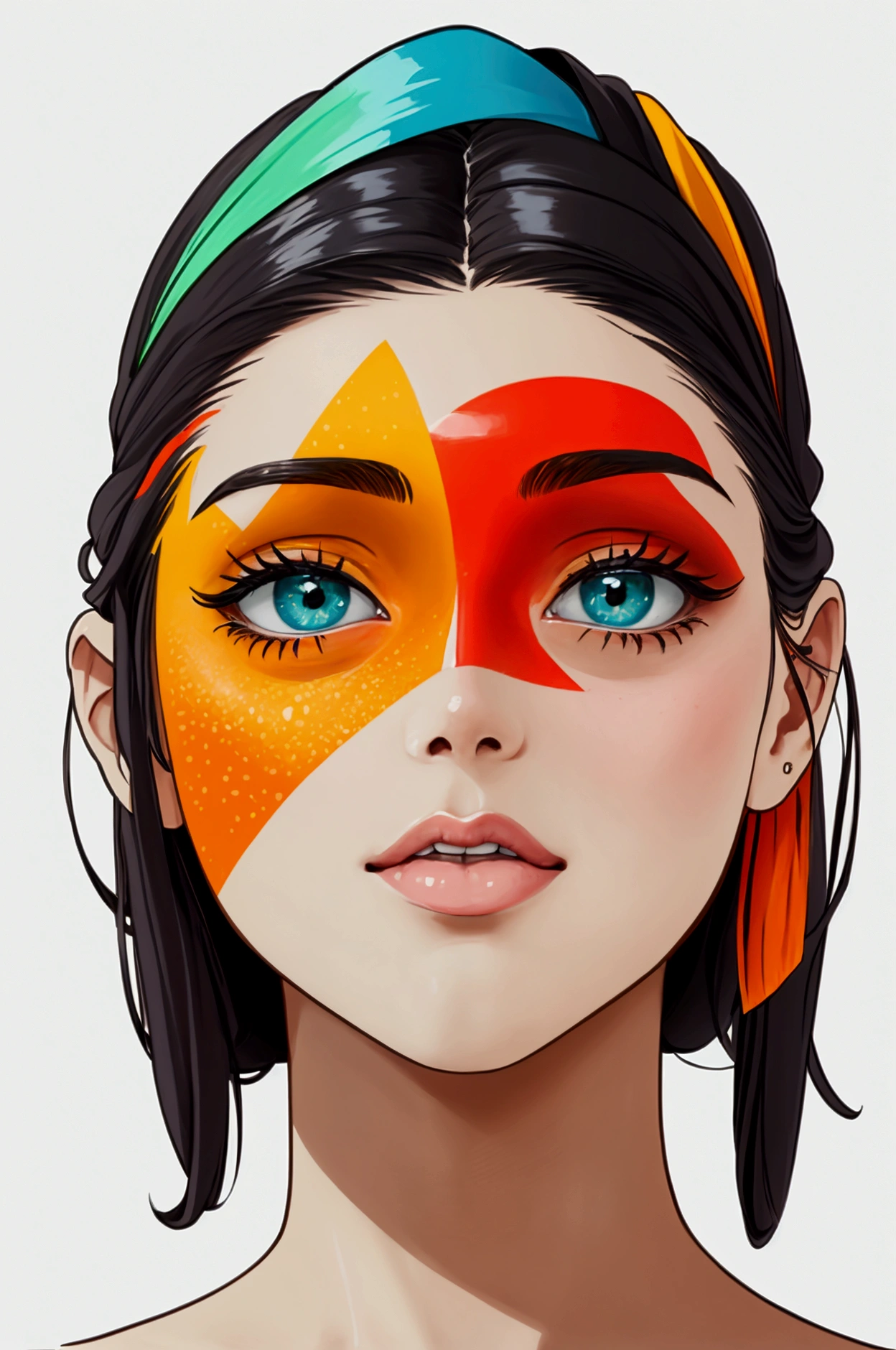 To recreate this image, here are the detailed characteristics:
1. **Background**: The background of the image is predominantly orange, with a texture that resembles crumpled fabric or paper, creating a look with folds and shadows.
2. **Main Typography ("CÉLULA")**:
- The letters that form the word "CÉLULA" are arranged in a disordered manner, each with a different color and texture, as if they were cutouts from magazines or newspapers.
- The colors are varied: yellow, pink, green, blue, among others, all with textures that resemble textile patterns or prints.
- The letters have white or light-colored outlines that make them stand out from the background.
3. **Secondary Typography**:
- The phrase "DIA 22 TEM" is in white letters, in a sans-serif font, and positioned at the top of the image, just above the word "CÉLULA".
- The phrase "QUINTA AS 15:45H" is also in white letters, in the lower-left corner, in a similar font.
4. **Additional Graphic Elements**:
- There are hand-drawn arrows and lines that direct the viewer's eye to the word "CÉLULA" and other texts in the image. The arrows are white and have a hand-drawn style, creating a dynamic effect.
5. **Colors**:
- The predominant colors are the orange of the background, with the letters colored in shades of yellow, pink, green, blue, white, and other vibrant colors. The colors are contrasting and vibrant, with a bold and eye-catching look.
These elements together create a graphic composition rich in textures and colors, with an aesthetic that mixes the retro style of cutouts with a modern and dynamic touch.
