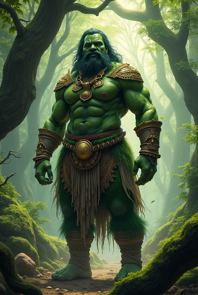 Oak、Green skin、Warrior、male、Muscular、fat、Shaman