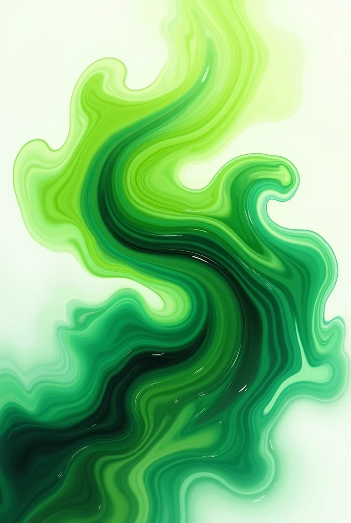 Liquid Abstract Art, white, green, noise, Wave, green色のバリエーション