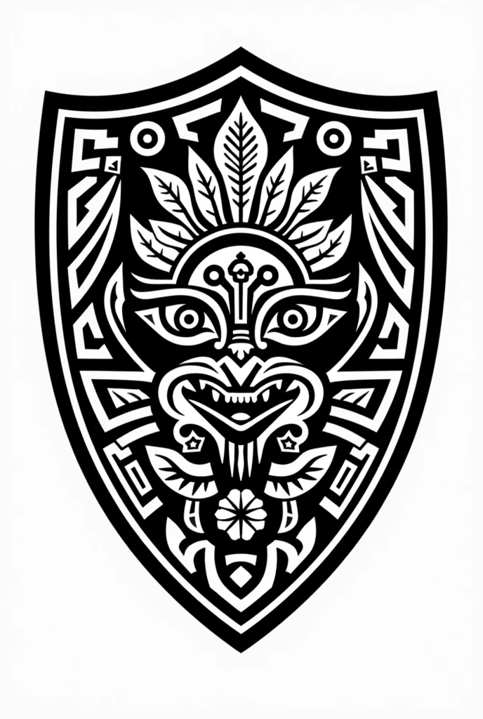 Generates an Aztec style soccer shield with a white background png without shadow or lighting 