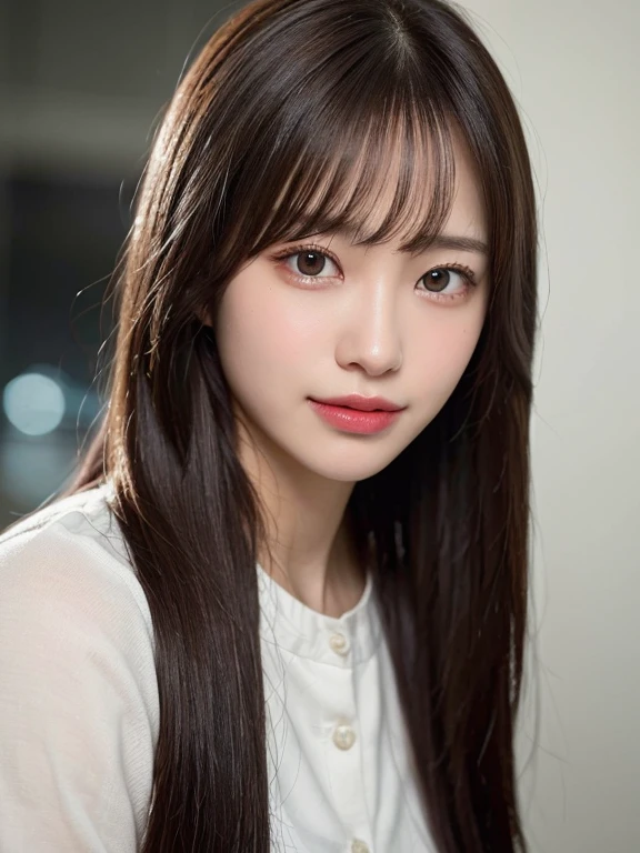 (masterpiece:1.3), (8k, Realistic, RAW Photos, Best image quality: 1.4), 、(Random Hairstyles:1.2)、Highly detailed face、Attention to detail、double eyelid、Sharp focus:1.2、Beautiful woman:1.4、Light brown hair、Highest quality、masterpiece、Ultra-high resolution、(Realistic:1.4)、Highly detailed and professional lighting、Brown Knight、thin、A sparkling smile、Long black hair、Deadly position、Beautiful Skin、Shiny Hair、Childish expression、Upper Body、Touching your face with your hands