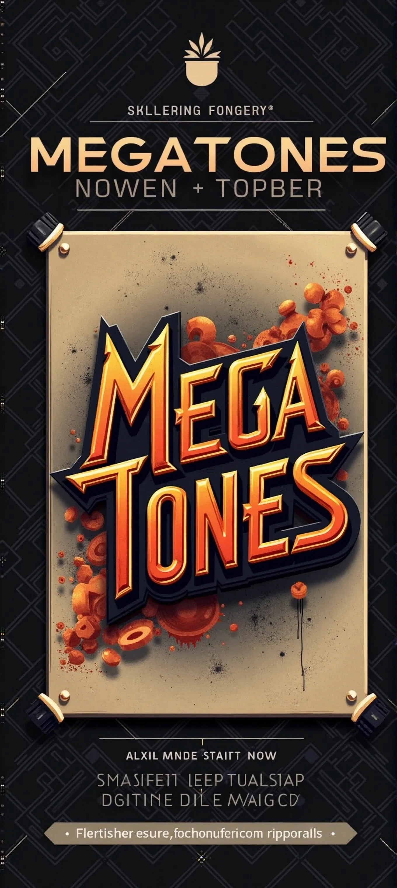 Create a font design for the word MEGATONES