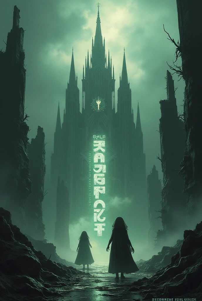I need a cover for a fantasy horror and fiction story with the name "fragments of an enchanted world" in the middle with the release dates appearing from September 2025