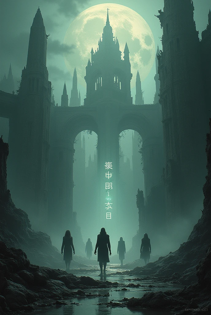 I need a cover for a fantasy horror and fiction story with the name "fragments of an enchanted world" in the middle with the release dates appearing from September 2025