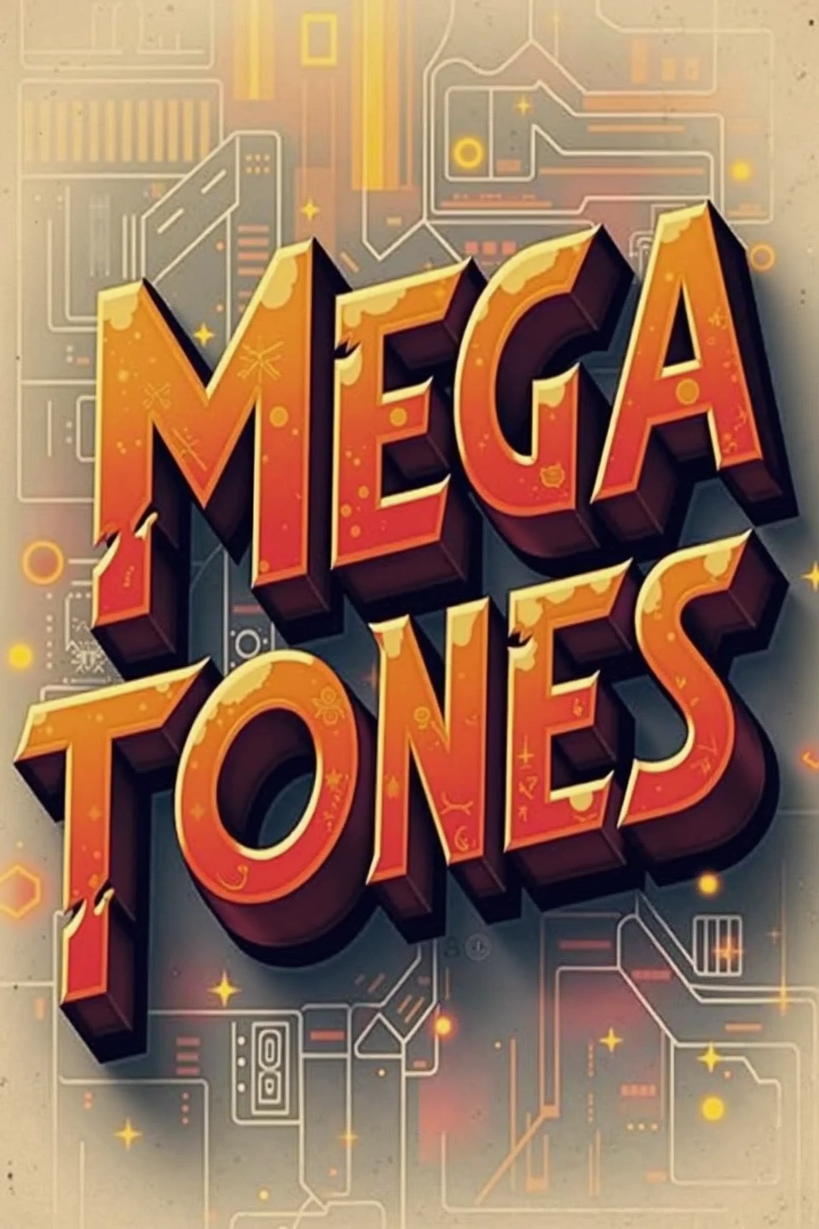 Create a font design for the word MEGATONES