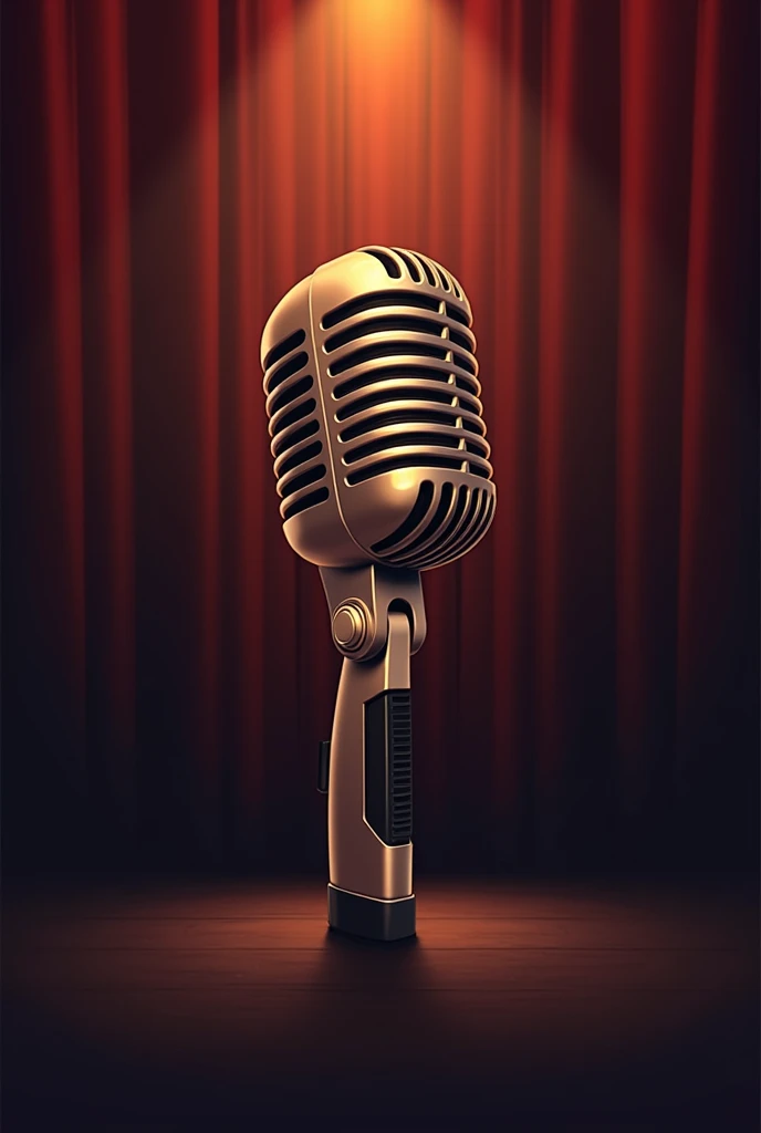 Create a logo with a microphone and a theater in the background, that the image looks elegant and in the same image I want it to say cuartero free voice