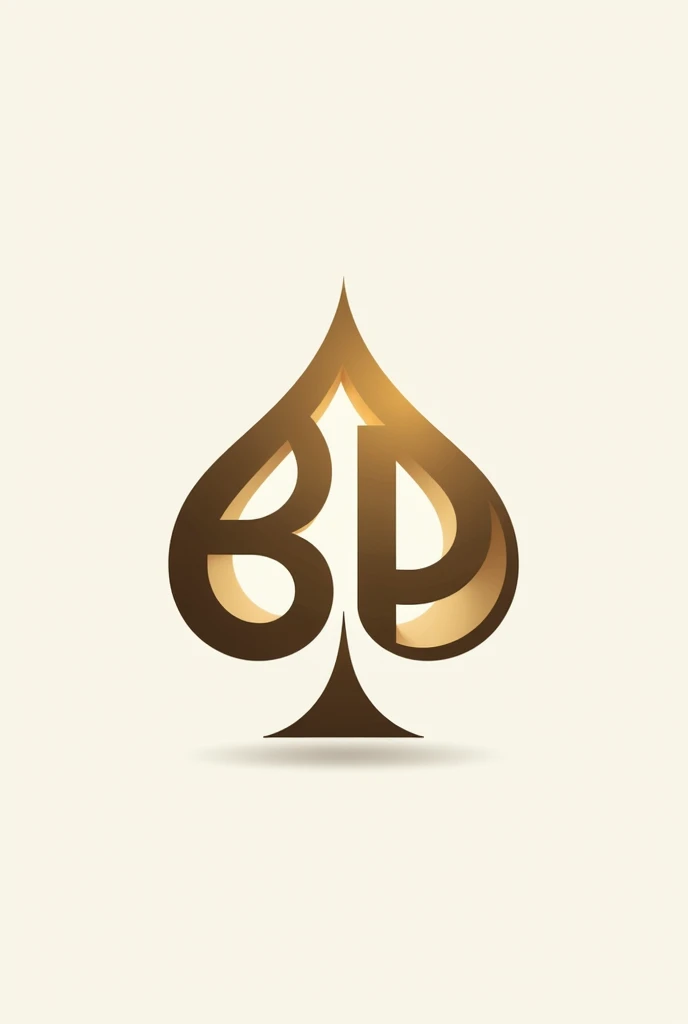 Create a modern and minimalist logo in gold for a poker event that incorporates the letters 'BP' in a contemporary style, where the letters creatively intersect. Include the spade suit symbol (). The logo should be simple, clean, and professional, conveying sophistication and elegance while being appealing and memorable. Provide the design in a vector format (e.g., SVG, EPS) that can be easily resized and used across various media. Ensure that the design is unique and does not infringe on any existing trademarks or copyrights.