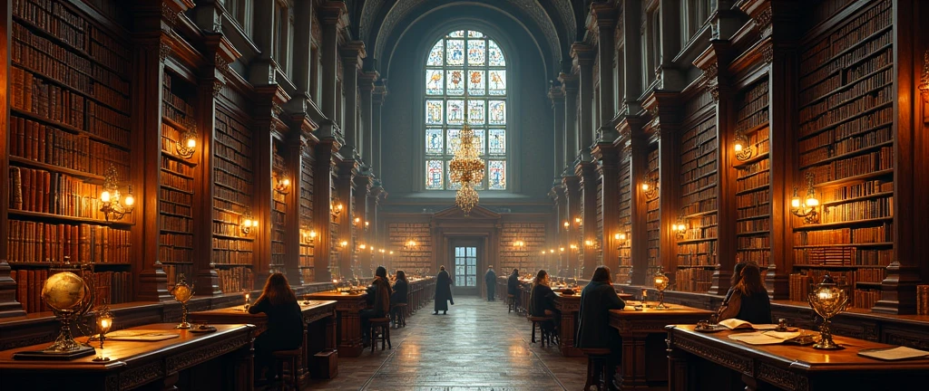 create an image of a large library