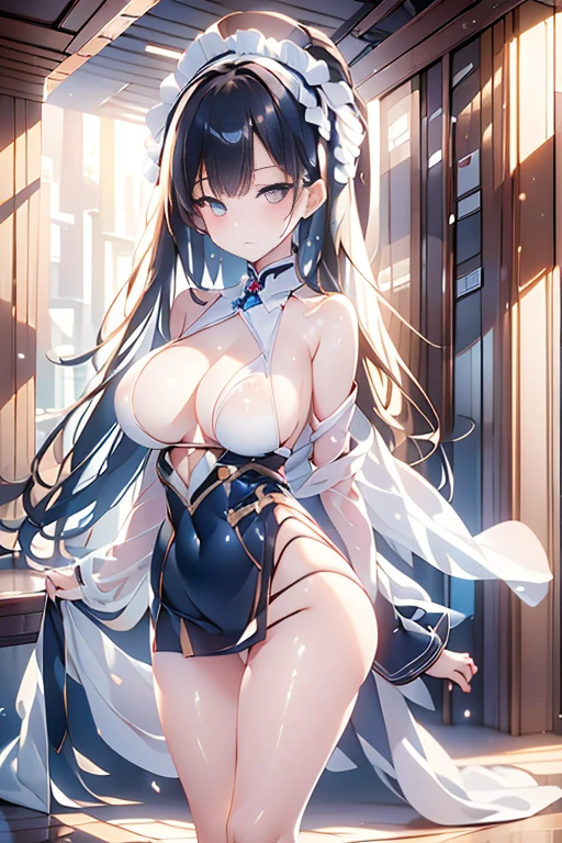 (Highest quality)), ((masterpiece)), (detailed), 後ろを向いた一人のBeautiful woman,Very y,Baby Face,young woman,She has a large chest size.,
Beautiful woman,Beautiful Face,Big eyes,Beautiful Eyes,Beautiful double eyelids,Beautiful teeth alignment,Beautiful body lines,Slender body,Beautiful Hands,Beautiful feet,Long hands,Long legs,Long and supple hair,Shiny Hair,Black Hair,Full Body Shot,Embarrassed expression,blush,Mouth half open,From below,Beautiful shoulders,Beautiful clavicle、(Sweat),((Steam 1.4)),Embarrassed expression,blush,Not wearing a bra,(((Valley 1.7))),Wearing a gothic black maid outfit,mini skirt,White panwant you to see my beautiful butt.,Beaul back,The viewer sees the woman from behind,
