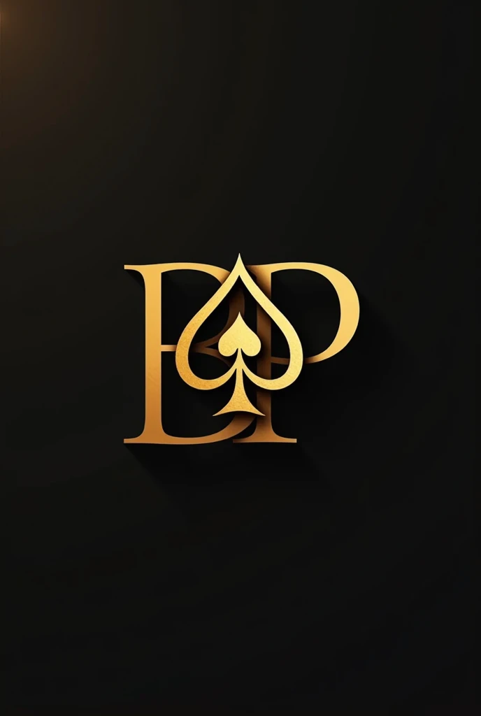 Create a modern and minimalist logo in gold for a poker event that incorporates the letters 'BP' in a contemporary style, where the letters creatively intersect. Include the spade suit symbol (). The logo should be simple, clean, and professional, conveying sophistication and elegance while being appealing and memorable. Provide the design in a vector format (e.g., SVG, EPS) that can be easily resized and used across various media. Ensure that the design is unique and does not infringe on any existing trademarks or copyrights.