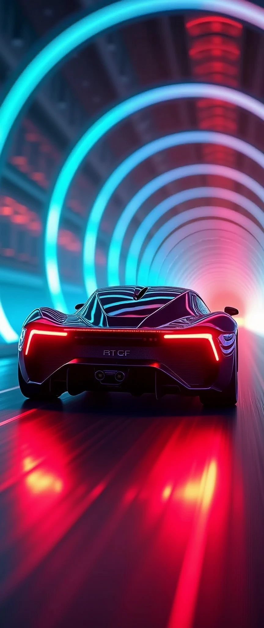 (masterpiece:1.2,Highest quality,Ultra-high resolution,Very detailed,Realistic,RAW Photos:1.2,Elaborate photos),8k,wallpaper,(Ray Tracing),(Future City:2.0),sf,cyber punk,(A sleek and beautiful car of the future:2.0),(Dynamic Angles),night,(Lane drawn with rainbow colored lights:2.0),(speeding through a future tunnel:2.0)