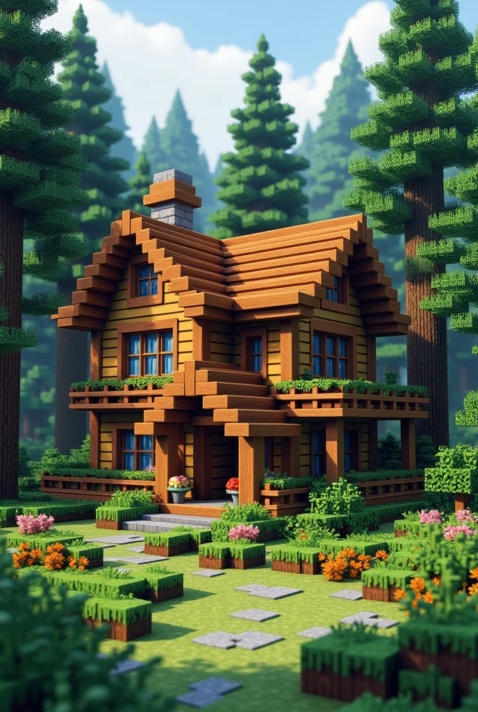 Minecraft house 17 x 34 in taiga biome