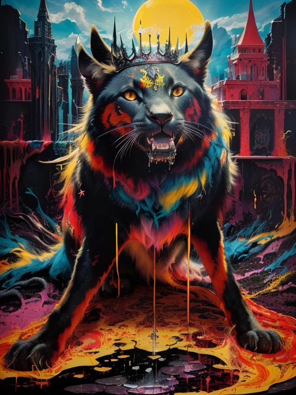 Drip Drip Hallucination, Smirking, To laugh foolishly,Smile,cute,satanism, Medium shot (queen of the underworld) , Nikon D850, F/8, Surrealism艺术 , masterpiece,best quality, Surrealism,debauchery,Abstract,Graffiti Art, 8K, highly detailed, Digital Photography, ,At the edge, complex, Perfect lighting, Perfect Shadow, HDR, (Reality:1.6), . Like a dream, mystery, provocative, Symbolic, complex, detailed