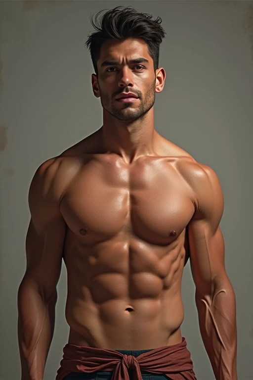 Masterpiece、Highest quality、Super fine、Fine、High resolution、Detailed face、Detailed eyes、Detailed lips、Detailed muscles、Abdominal muscles、Pectoral muscle、Realistic、