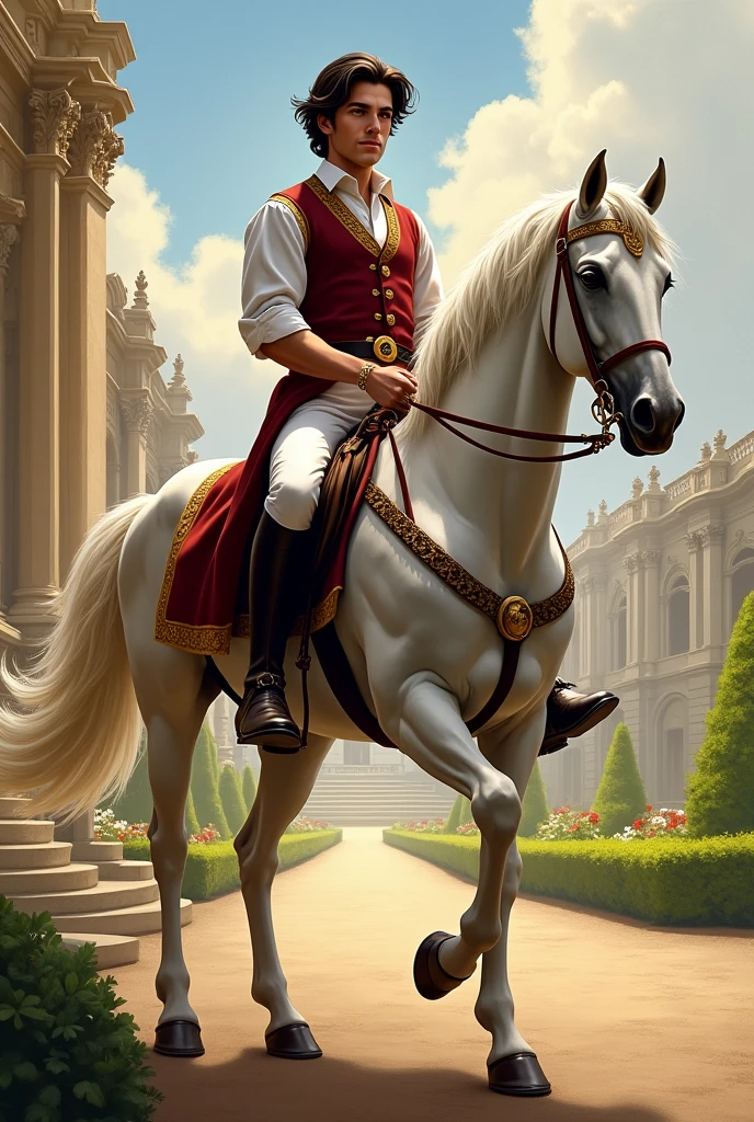 IMAGE OF PRINCE JAMES, BROTHER OF SOFIA, RIDING AT THE PALACE