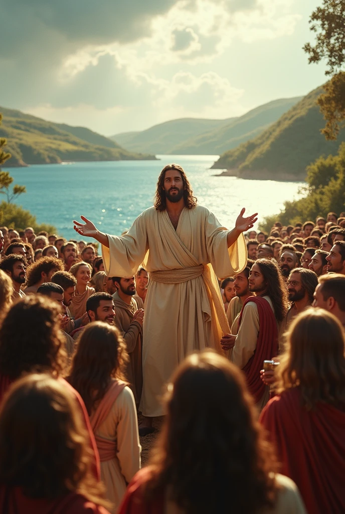 The multiplication of loaves and fishes in the bible 
