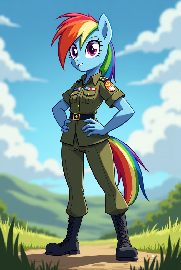Rainbow as a us army soldier (equestria girls version)