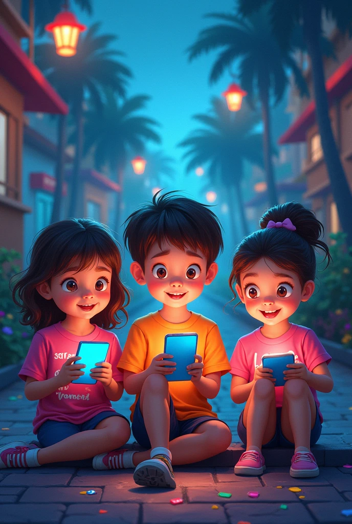 Drawing how children see the world through their cell phone 