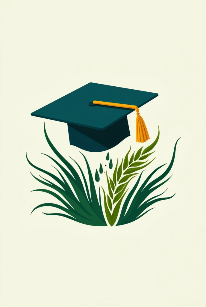 "Brainiacs campus" logo, graduation cap, paddy seeds, nase including , remove fish