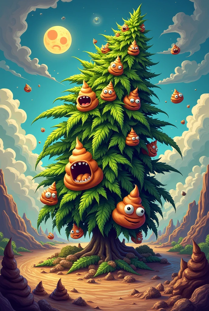 Marijuana fusion with the different poop emoji