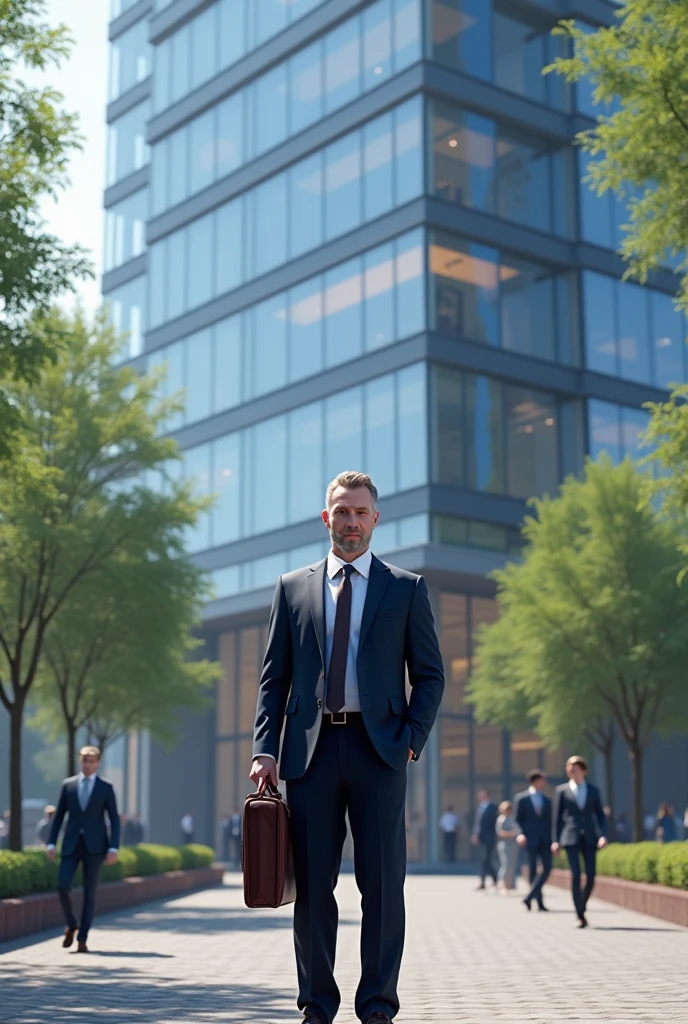 Créer une image d’un homme devant une entreprise