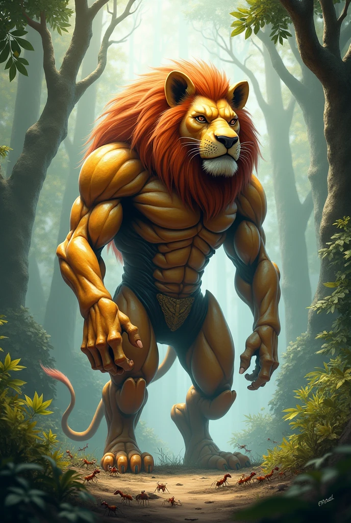 A lion combined with an ant