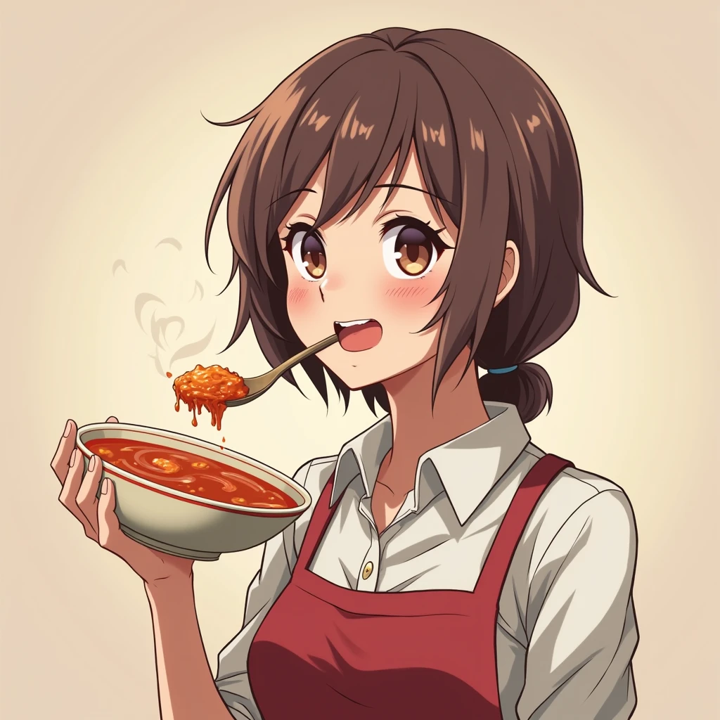 An anime woman without soup 