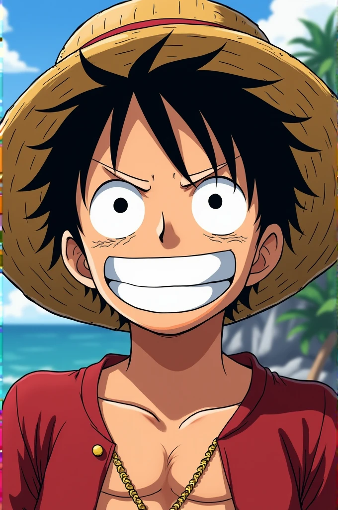 Create an anime profile picture of luffy