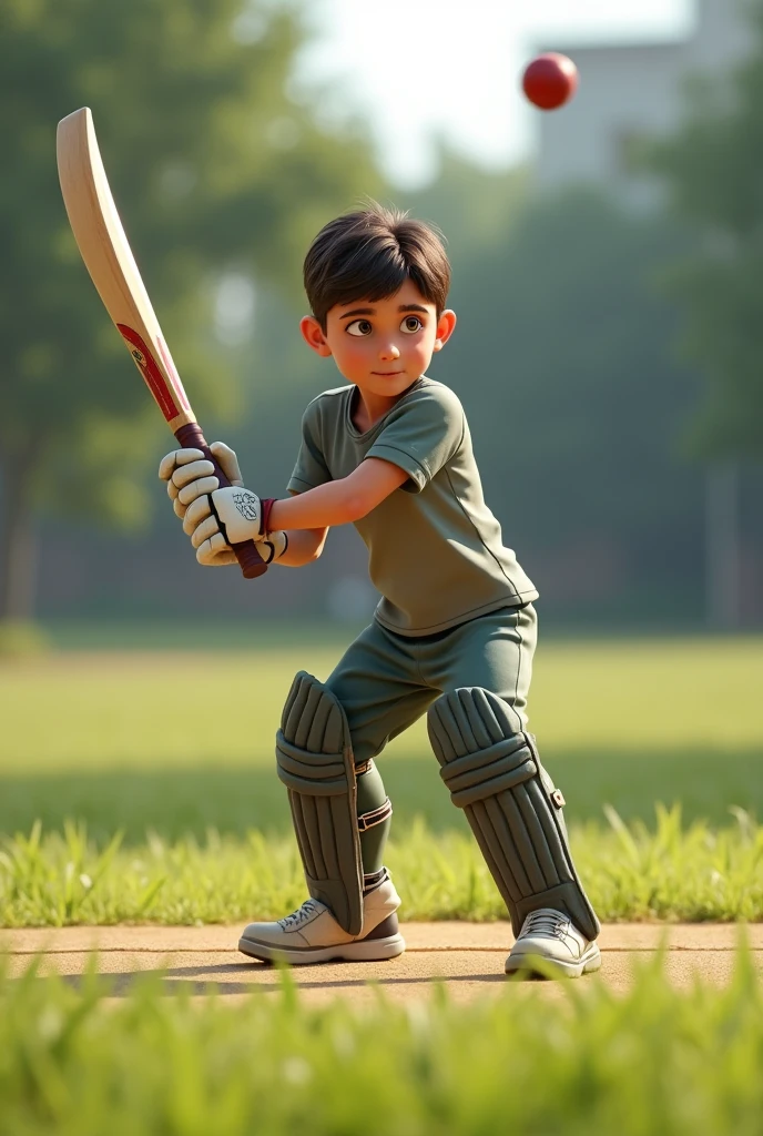 (photorealism:1.2), boy playing cricket
