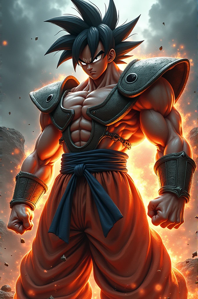 Goku fusing with Guts in his Berserker Armor
