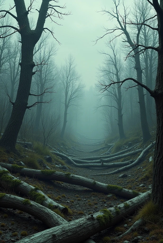 A felled and desolate forest
