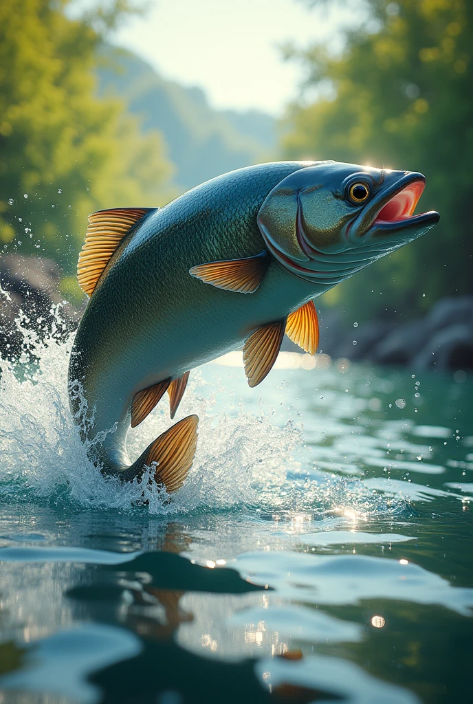 Fish leaping out of the water