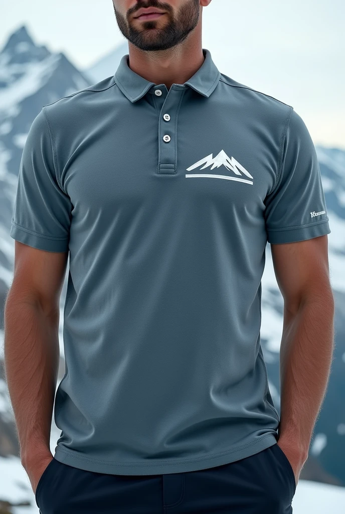 Polo shirt with mountain logo
