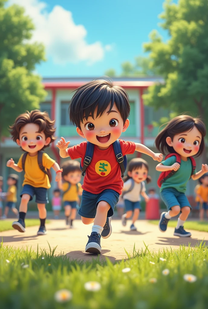 Pictures of children at school playing