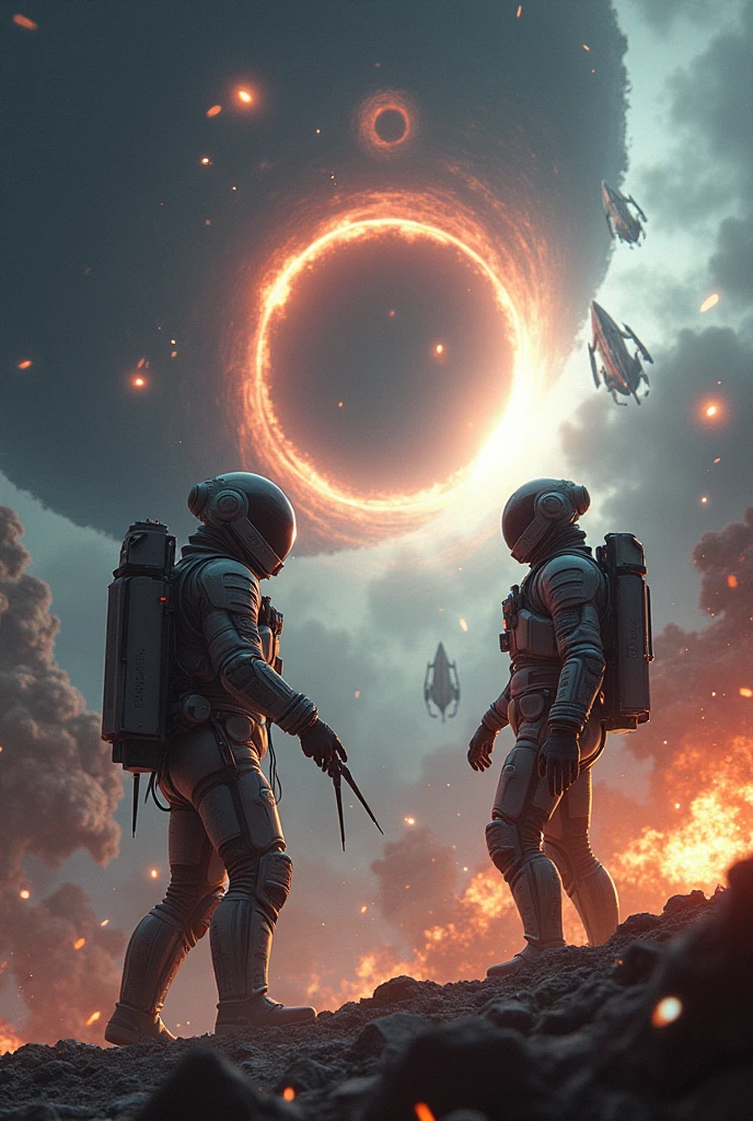 War, Sci-fi, higher technology, black holes in space, alien, human, spaceship, explosions, movies posters