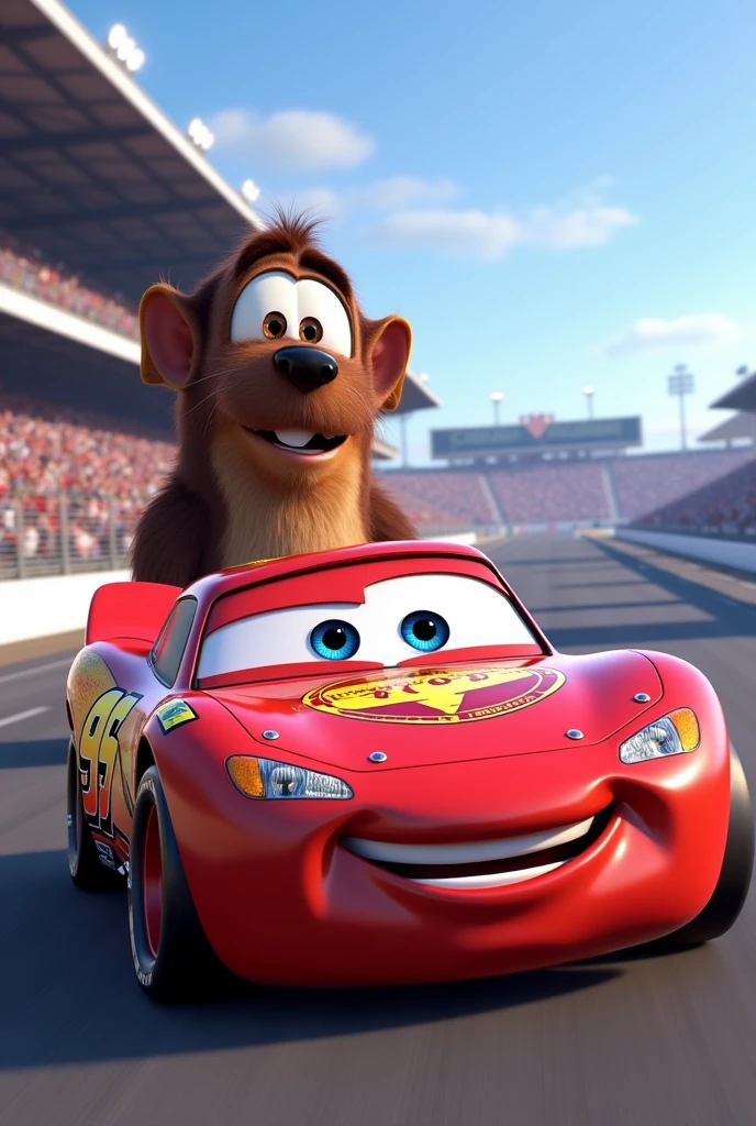 Chip hits wins the piston cup and mocks lightning McQueen
