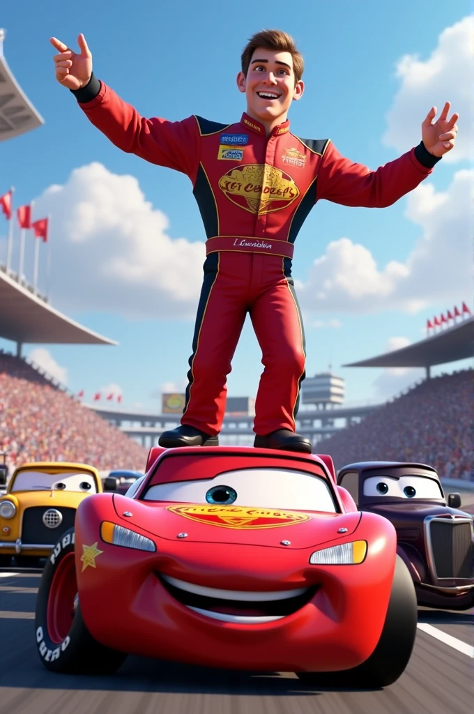 Chip hits wins the piston cup and mocks lightning McQueen