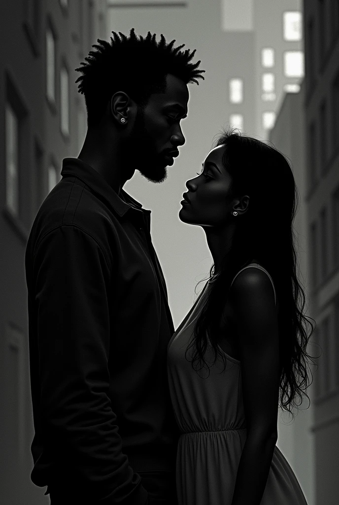 A black man appears and is sad to see his black girlfriend and a black man kissing.