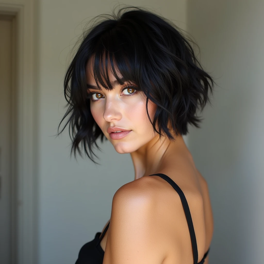 Lightly dressed black short hair20in her late 20s