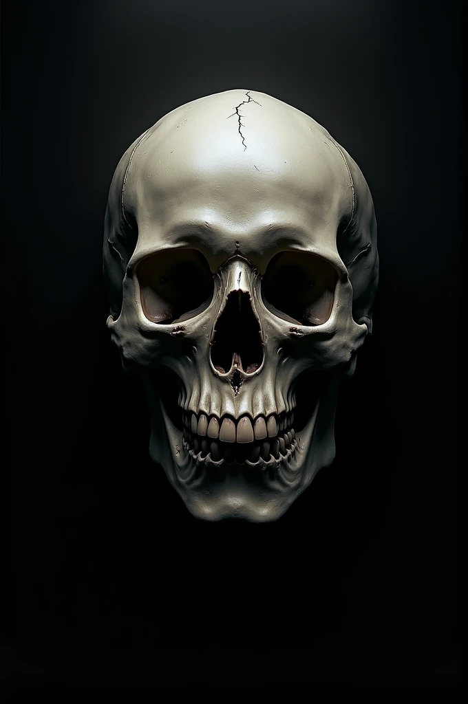 Create a skull with a black background