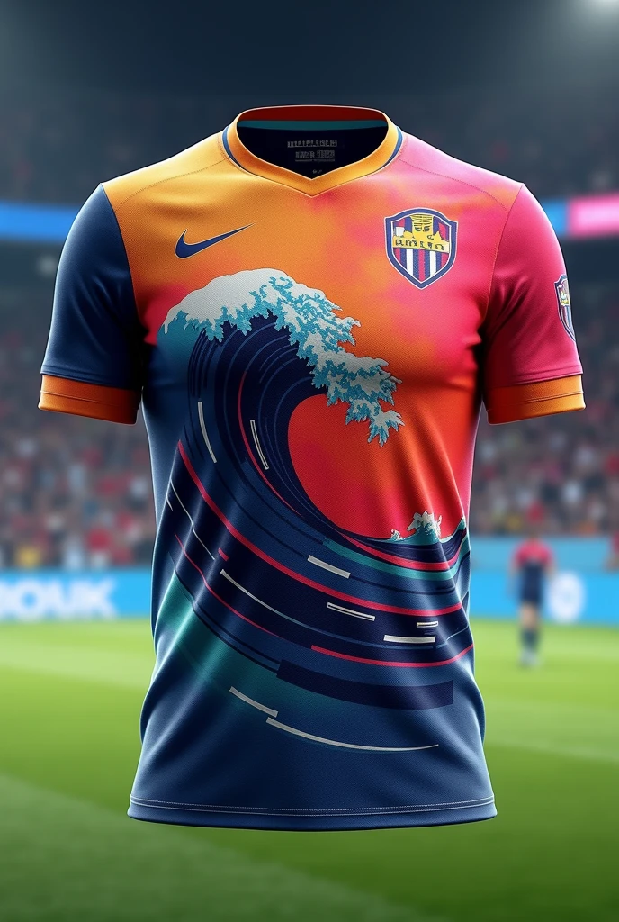 Team jersey with wave design