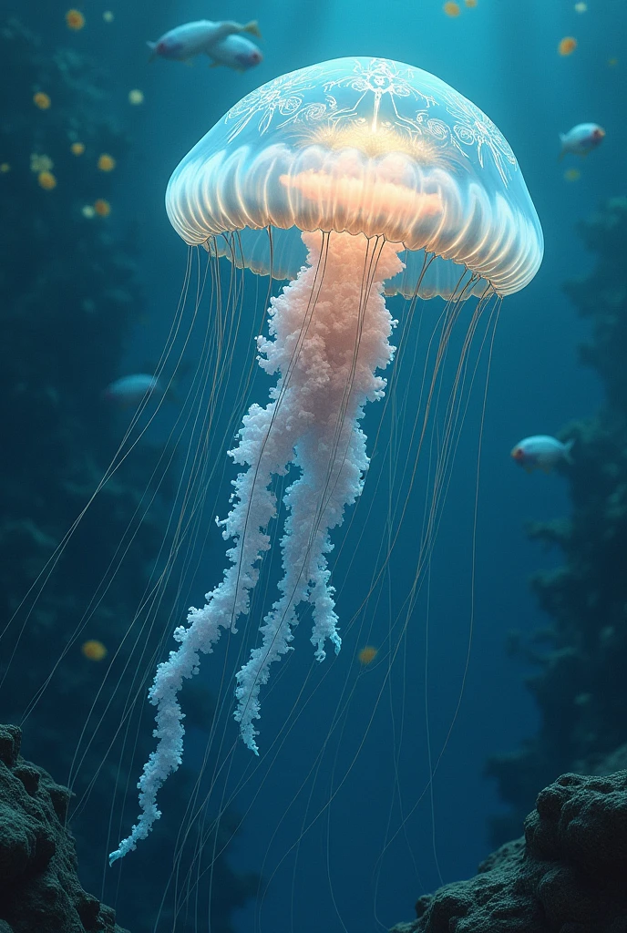 a jellyfish in the sea Renaissance drawing