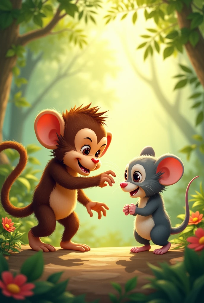 a monkey and a mouse