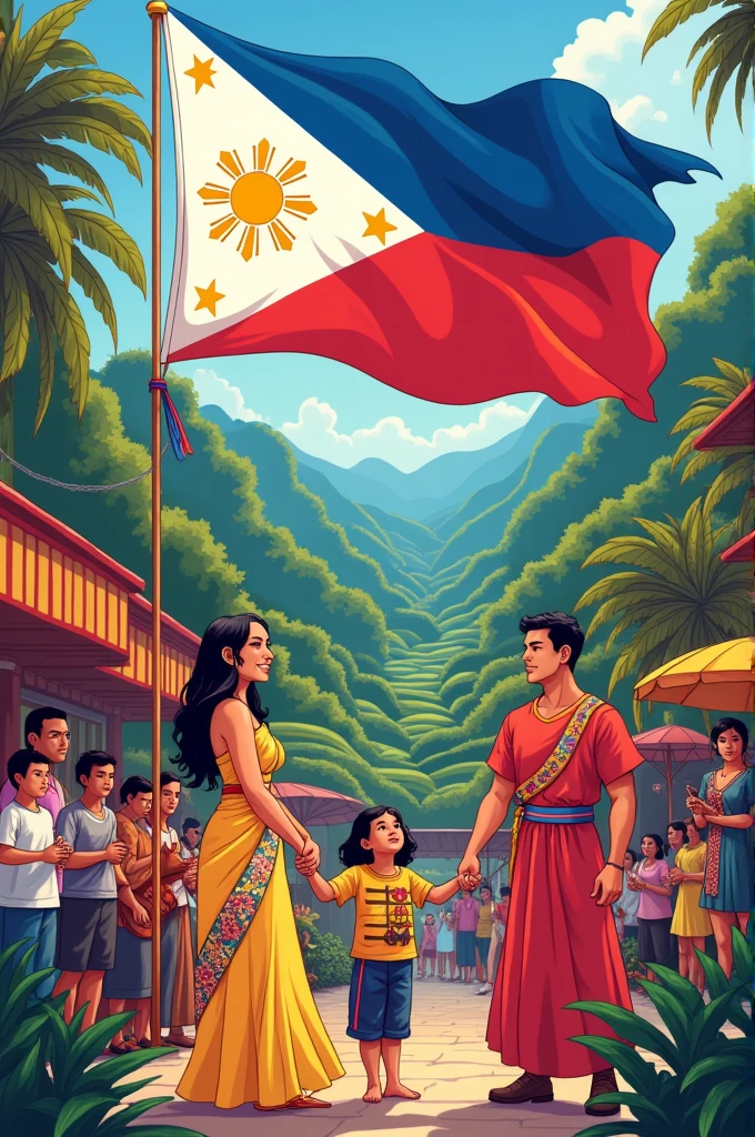 draw and send a picture to show that you are proud of your own culture I am from the Philippines
The Philippine Flag: The sun and stars are prominent symbols.
Traditional Clothing: Include the Barong Tagalog and the Terno.
Iconic Landmarks: Depict famous sites like the Banaue Rice Terraces or the Chocolate Hills.
Festivals: Show elements from a festival like Sinulog or Pahiyas, with colorful decorations and lively activities.
Cuisine: Feature popular dishes like adobo, lumpia, or halo-halo
that's easy to draw