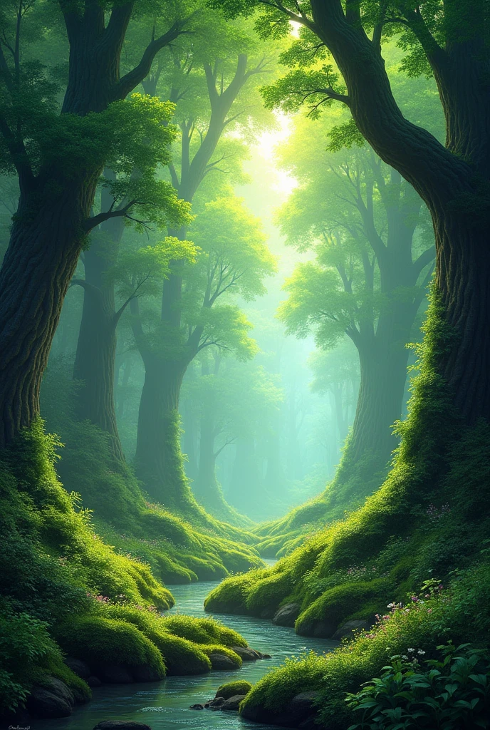 background for a story in the forest