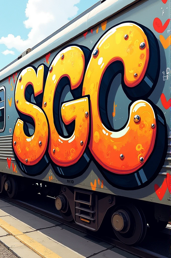 Do a Throw-up style Graffiti with the letters SGC