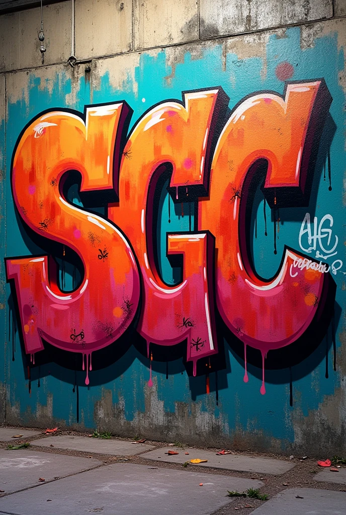 Do a Throw-up style Graffiti with the letters SGC