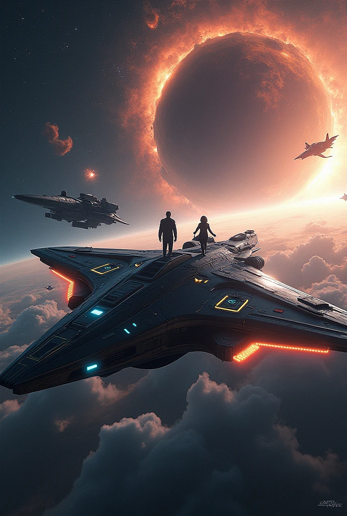 War, Sci-fi, higher technology, black holes in space, Alien or nonhuman, human, spaceship